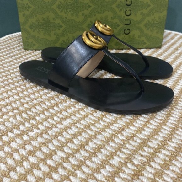 Gucci Black and Gold Women's Slippers - Picture 5 of 6